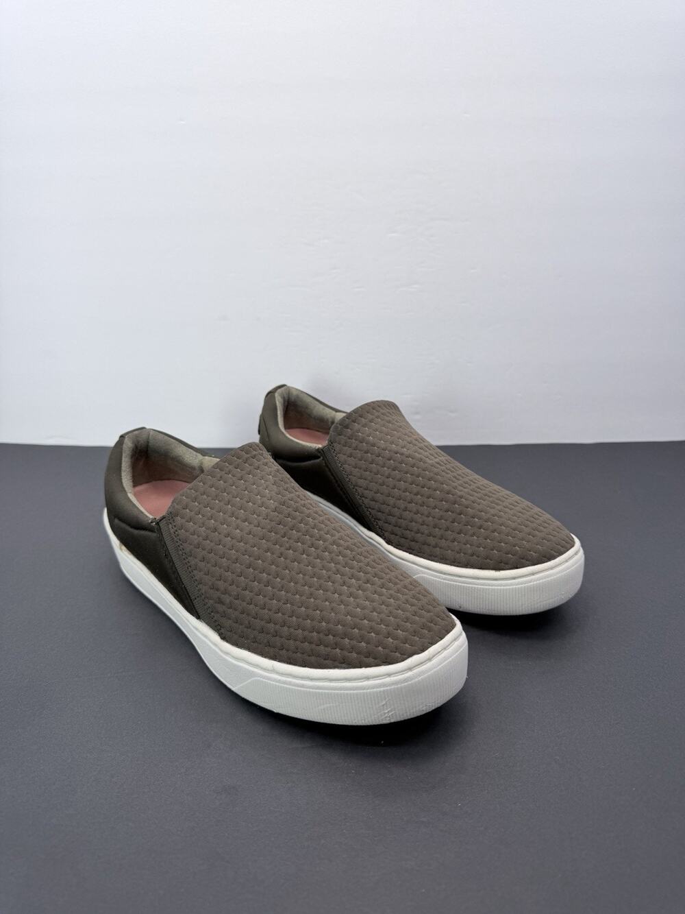 Dr Scholls Madison Women’s Size 6.5 Brown Fabric Slip On Platform Sneakers Shoes